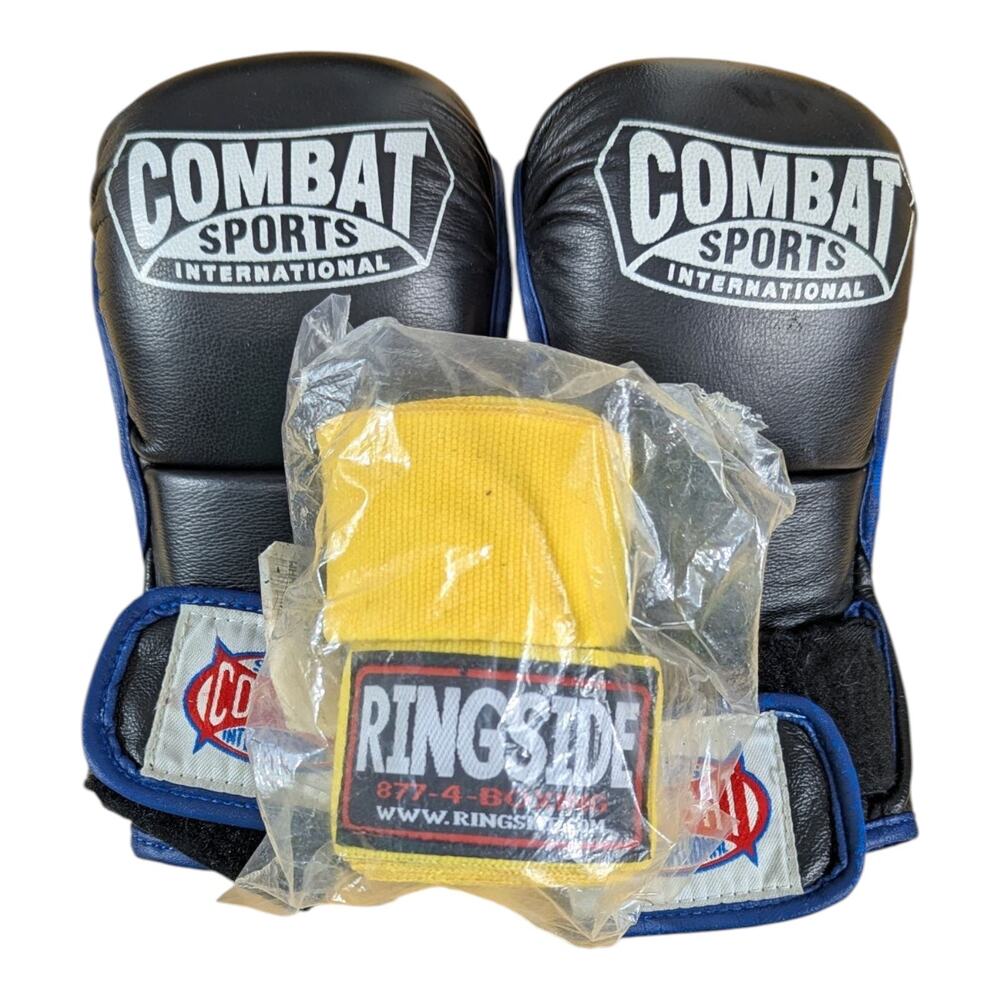 Combat Sports MMA Training Gloves Large Open Palm Boxing Gloves Max Strike Black